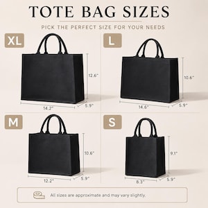 Personalized Tote Bag – Custom Text Gift for Mom, Friend or Coworker, Trendy Black Shopping Bag