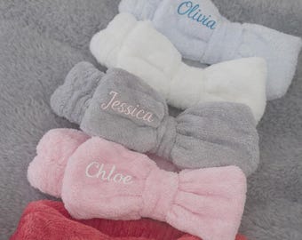 Plush Bow Makeup Headband – Soft Hair Band for Skincare & Makeup Routine, Valentine’s Day Gift for Her, Teen Girl Gift