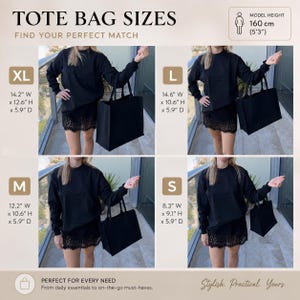Personalized Tote Bag – Custom Text Gift for Mom, Friend or Coworker, Trendy Black Shopping Bag
