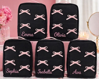 Bridesmaid Makeup Bag Personalized, Custom Name Cosmetic Bag, Bachelorette Gift, Bridal Party Makeup Pouch