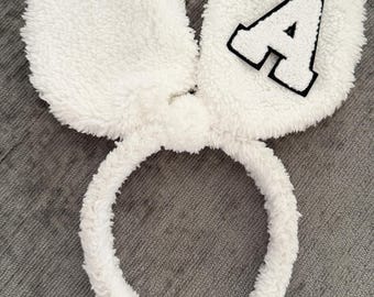 Plush Bunny Ear Headband with Wire – Bendable Makeup & Skincare Headband, Easter Gift for Her, Teen Girl Gift