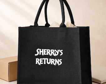 Personalized Returns Bag, Shopping Return Organizer Tote, Funny Gift for Online Shopper, Custom Canvas Bag