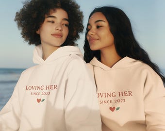 Personalized Hoodie for Couples, Loving You Since Year Sweatshirt, Custom Text Unisex Hoodie
