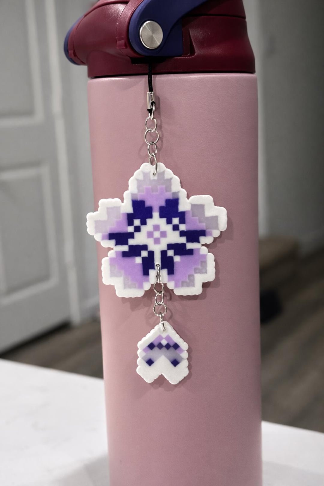 Pixel Handmade Things Pixel Flower Keychain | Perler Bead Charm | Kawaii Charm | Pixel Art ...