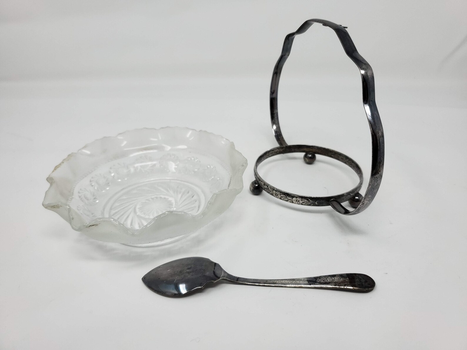 3 Piece Set Silver Plated Vintage Jelly Server Dish Condiment Etsy