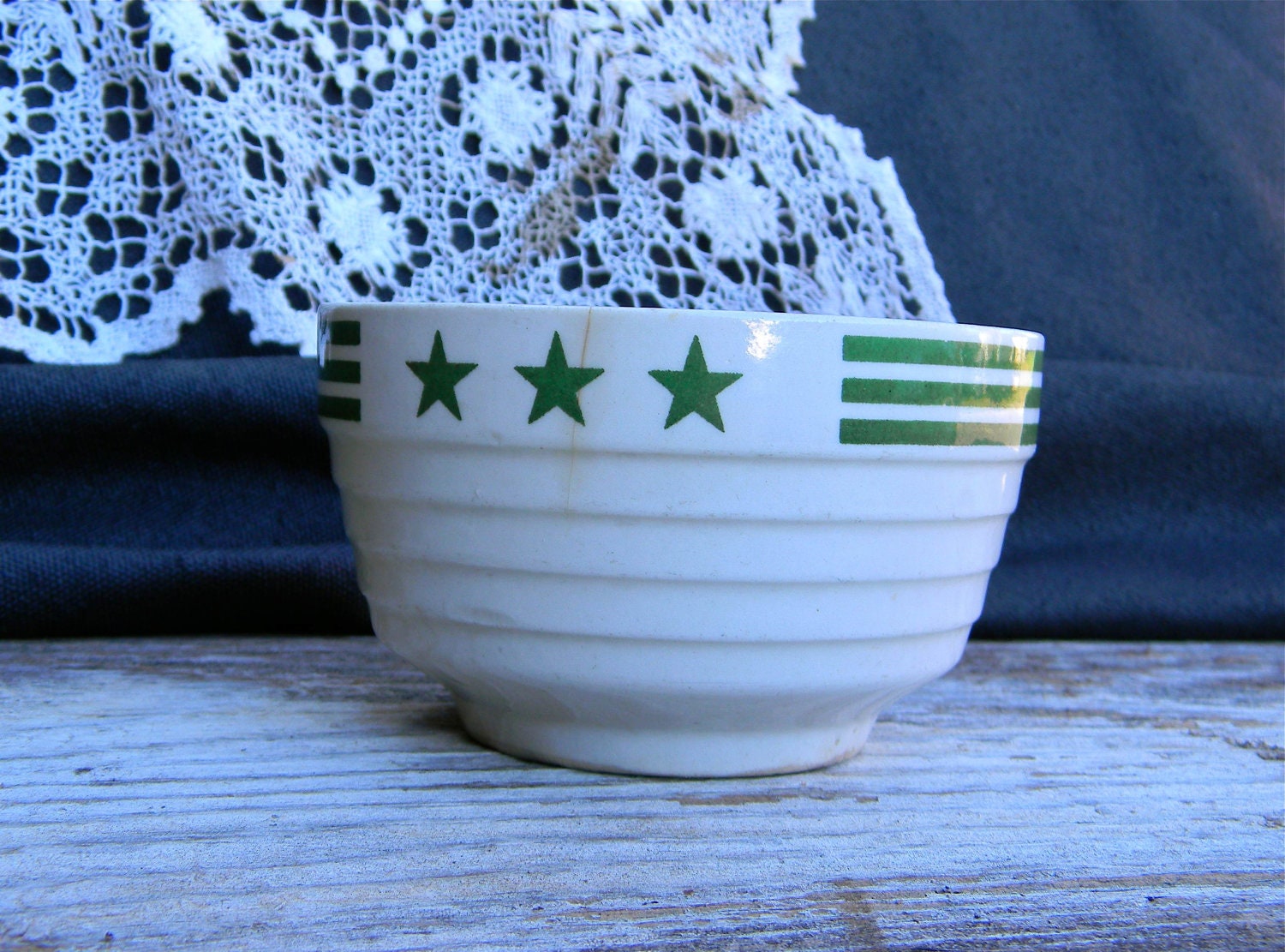 Stars and Stripes primitive USA pottery bowl Reserved Etsy