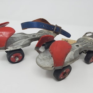 Vintage Roller Skates metal adjustable Great nostalgic decor 1950's childhood memorabilia Sears  roller rink