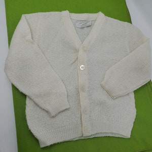 Very sweet vintage baby toddler sweater robinit may knitting company vintage baby cardigan white cute button front cozy