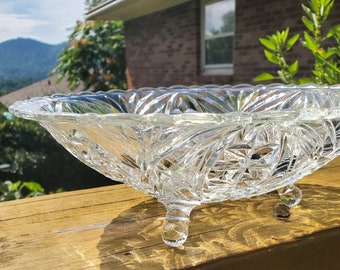 Set 2 vintage serving dish fruit bowl dessert bowl glass dinner party home decor vintage glass wedding gift centerpiece feature glass candy