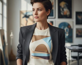 Minimalist Architectural Shirt, Modern Art Graphic Tee, Mid Century Modern T-Shirt, Brazilian Design Apparel, Geometric Abstract Art