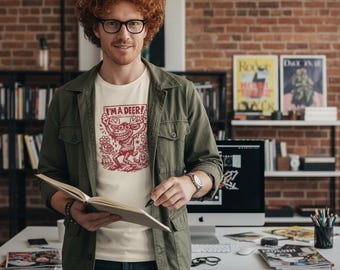 Weirdcore Graphic T-Shirt, Creepy Cute Tee, I'm a Deer Acid Weird Art Shirt, Alt Aesthetic Clothing, Post-Internet Humor, Underground Tee