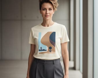 Minimalist Architecture Shirt, Brazilian Modernism Tee, Organic Form Art Apparel, Abstract Mid Century, Modern Art Graphic T-Shirt