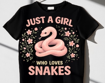 Solo una chica que ama las serpientes PNG Lindo diseño de amante de las serpientes Reptil Floral Descarga digital