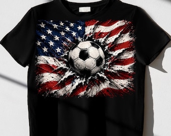 Diseño de balón de fútbol con la bandera de EE. UU. para el 4 de julio (descarga digital)