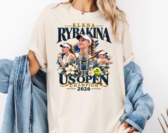 Elena Rybakina US Open Champion Shirt, 2026 Tennis Shirt, Rybakina Tennis Tee, WTA World No 1, Grand Slam Tennis Gift, Tennis Fan Shirt