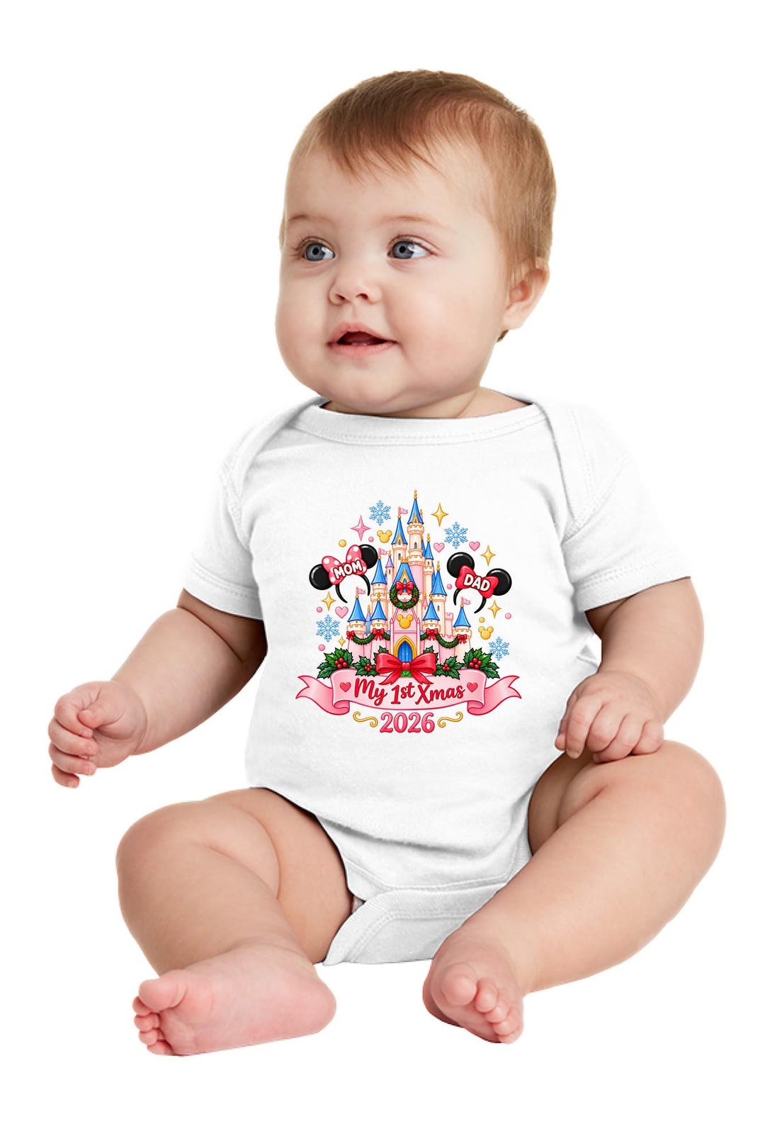 Fairytale Castle Baby First Christmas 2026 Shirt, Mom Dad Matching Xmas ...