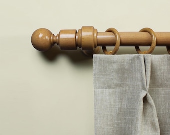 Handmade Curtain Rod Set with Brackets, Minimalist Window Hardware