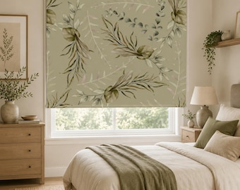 Floral Sage Roller Blind, Soft Nature Inspired,  Window Decor blekaot