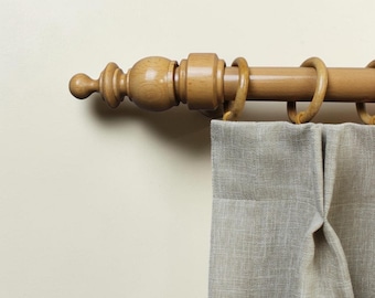 Handmade Curtain Rod Set with Brackets, Minimalist Window Hardware
