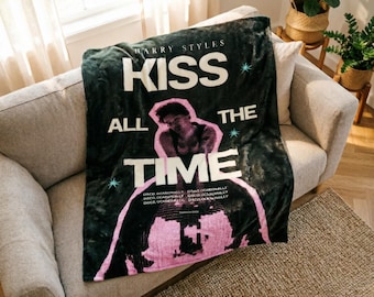 Harry Styles "Kiss All The Time" Blanket Soft Throw, Fan Blanket, Music Gift