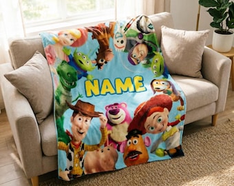 Benutzerdefinierte Woody Buzz Decke weicher Wurf, Spielzeug Geschichte Kinderzimmer werfen, Babyparty-Andenken Geschenk