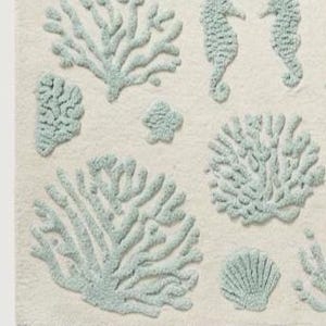 Alfombra de área de coral costero, alfombra con mechones inspirada en el océano, alfombra de vida marina, alfombra moderna neutra para sala de estar, alfombra suave para dormitorio, decoración de casa de playa imagen 4