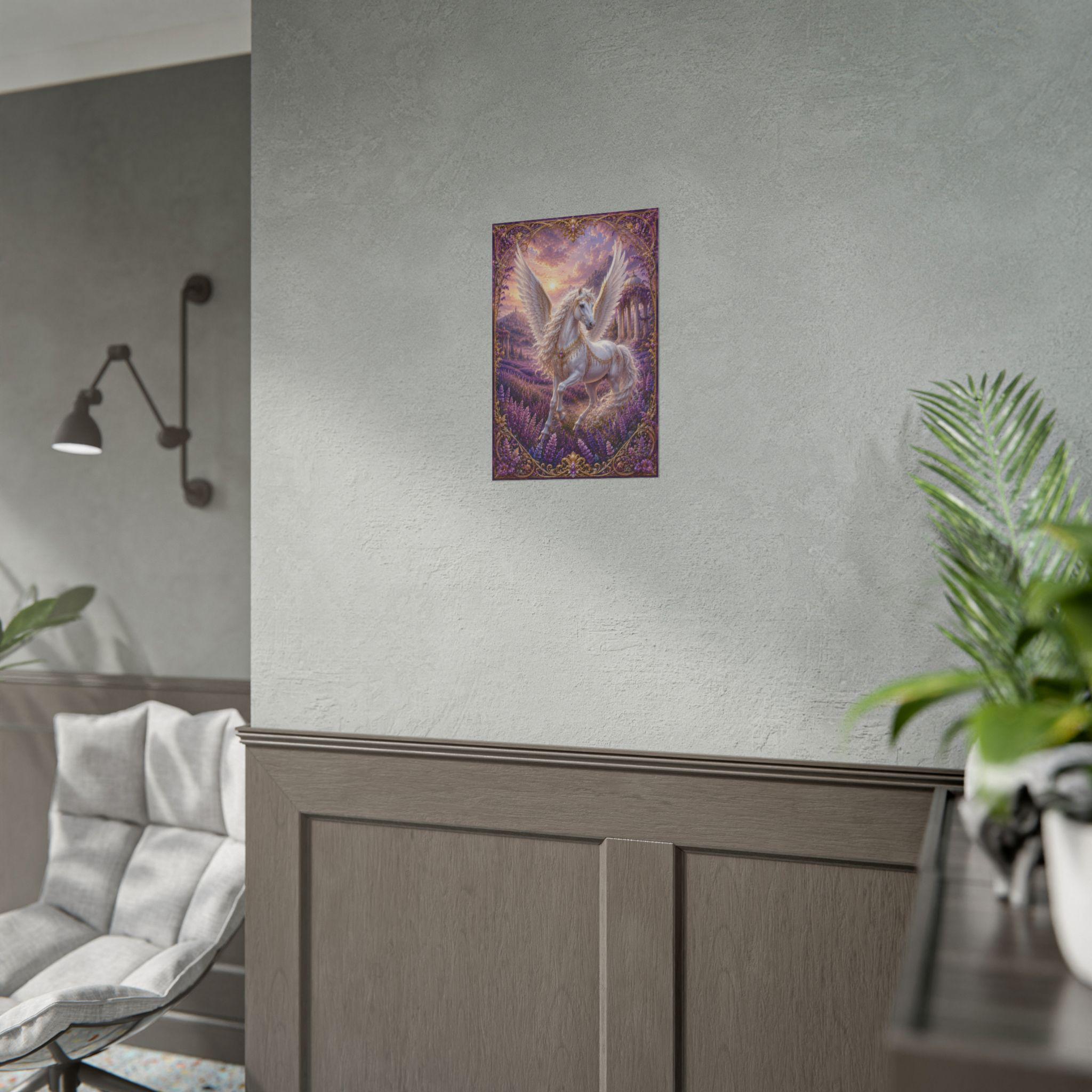 Pegasus Art Print | Mythical Creature Wall Decor | Winged Horse Fantasy ...
