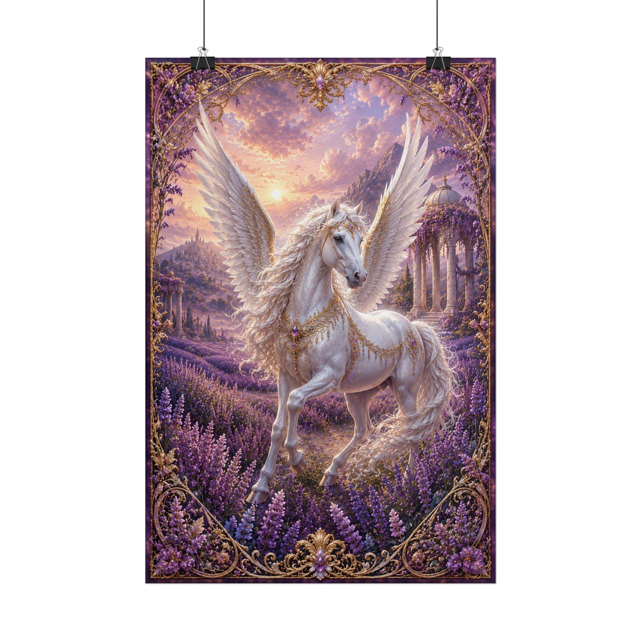 Pegasus Art Print | Mythical Creature Wall Decor | Winged Horse Fantasy ...