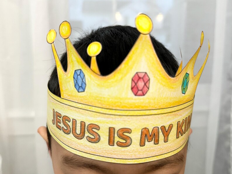 Jesus is My King Crown Craft • Printable Christian Coloring Headband ...