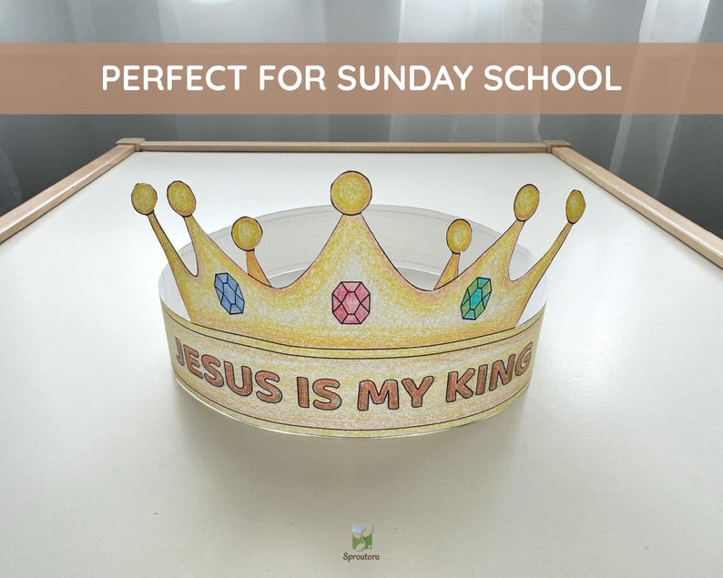 Jesus is My King Crown Craft • Printable Christian Coloring Headband ...