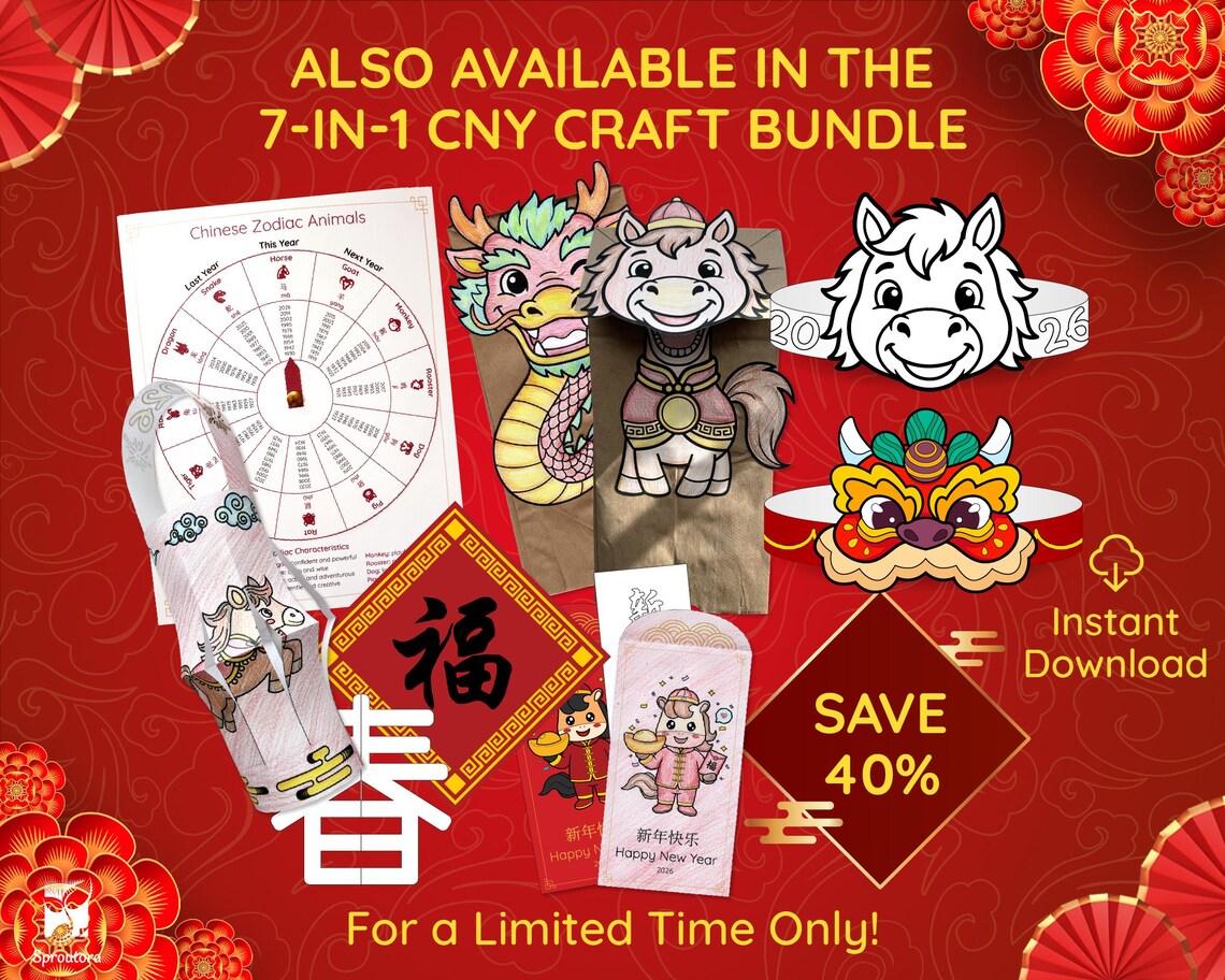 2026 Chinese New Year Paper Crowns • Year of the Horse Craft for Kids ...