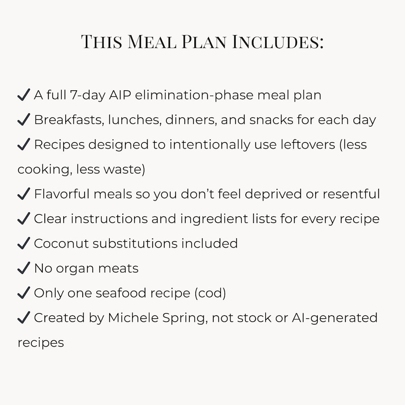 7-day AIP Meal Plan Week 1 | Autoimmune Protocol Diet | Elimination ...
