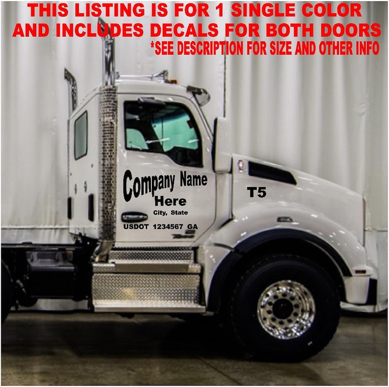 Semi Day Cab dump Truck Commercial Vehicle Lettering for 2 Etsy