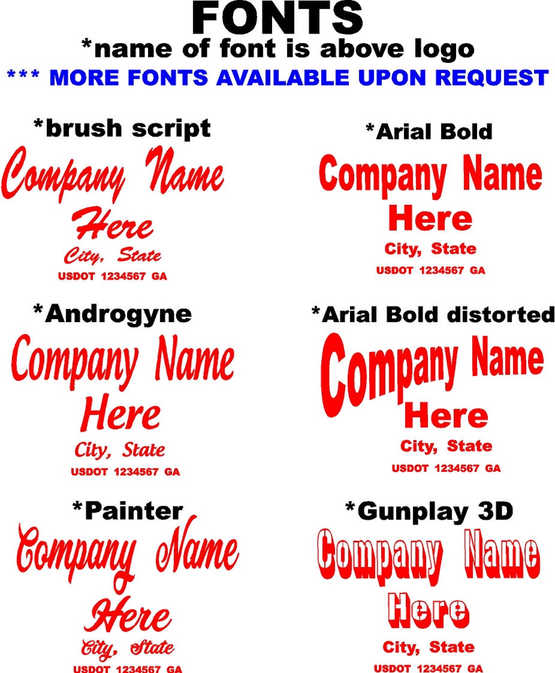 Custom Lettering up to 12