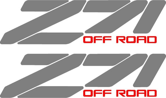 thumbnail image 2 of Oracal Gray & Red Z71 Off-Road Decal Set For 1997-1999 Chevy Silverado / GMC Truck - 4" X 15" 2 of 5