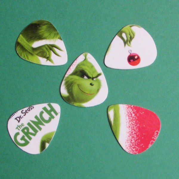 Grinch Guitar Picks Bass Mandolin Banjo Acoustic Electric Recycled Musical Accessories