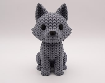Wolf Figurine | Knit Style Desk Pet