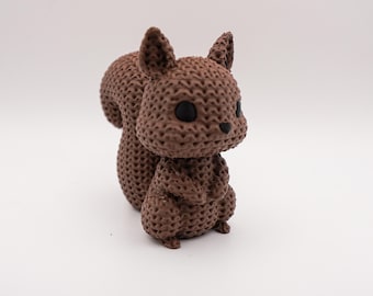 Squirrel Figurine | Knit Style Desk Pet