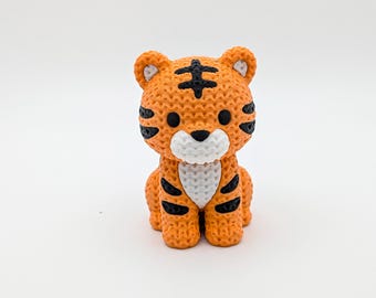 Tiger Figurine | Knit Style Desk Pet