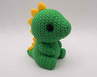 Stegosaurus Figurine | Green Knit Style Dinosaur Desk Pet