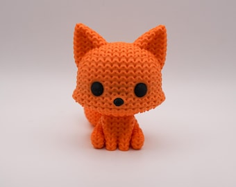 Fox Figurine | Knit Style Desk Pet