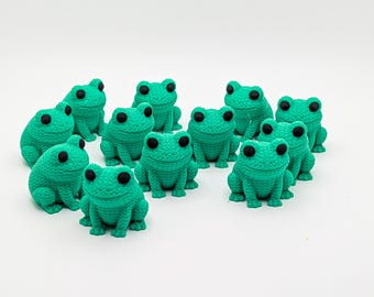 Mini Frog 5, 10, or 20 Pack | Tiny Knit-Style Frog Figurines | Garden Decor | Cake Toppers | Tiered Tray Decor | Frog Lover Gift