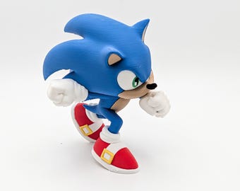 Iconic Retro Hedgehog Running Statue | Vintage Gaming Desk Accessory and Fan Art