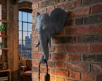 Elephant Wall Lamp - Safari Animal Sconce, 3D Printed Trunk Edison Light