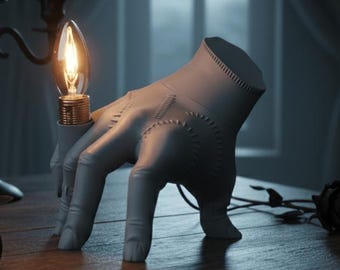 Thing Hand Lamp – Wednesday Inspired Gothic Desk Light, Dark Academia Decor, Creepy Gift