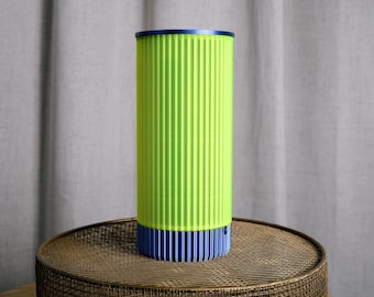 3D Printed Glow Table Lamp – Ribbed Cylinder, Modern Ambient Light