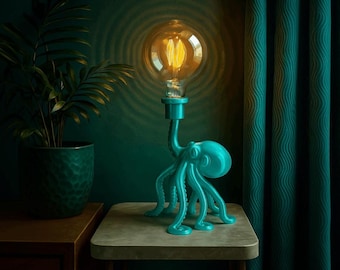 Octopus Table Lamp – Animal Desk Lamp, 3D Printed Sculptural Lighting