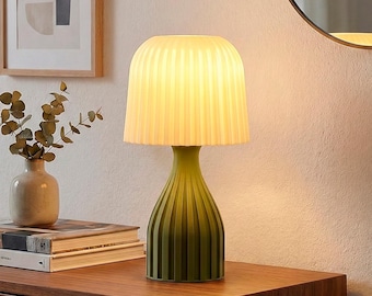 Pleated Table Lamp – Two-Tone 3D Printed Bedside Light