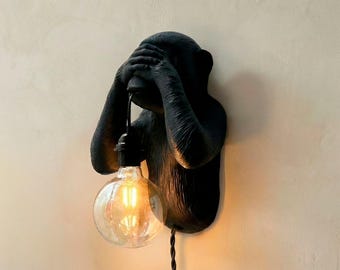 Monkey Wall Lamp – Animal Wall Sconce, 3D Printed Modern Decorative Lighting