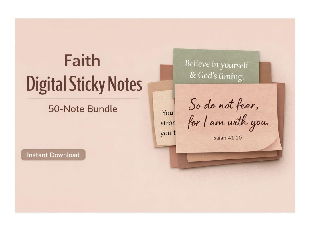 Scripture Stick Notes Digital Faith Sticky Notes | Christian Scripture & Affirmation Notes ...
